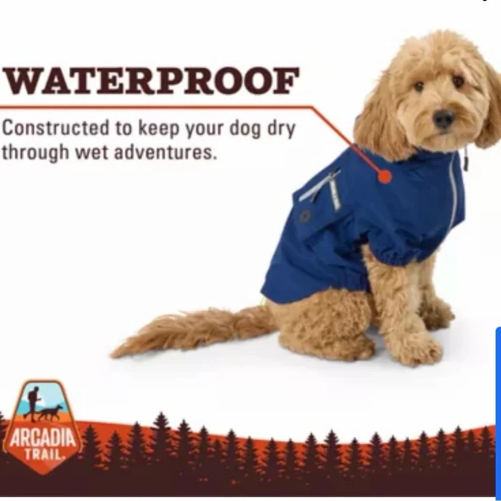 NWOT Arcadia Navy Dog Raincoat